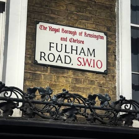 Fulham Road street sign, Chelsea, SW10