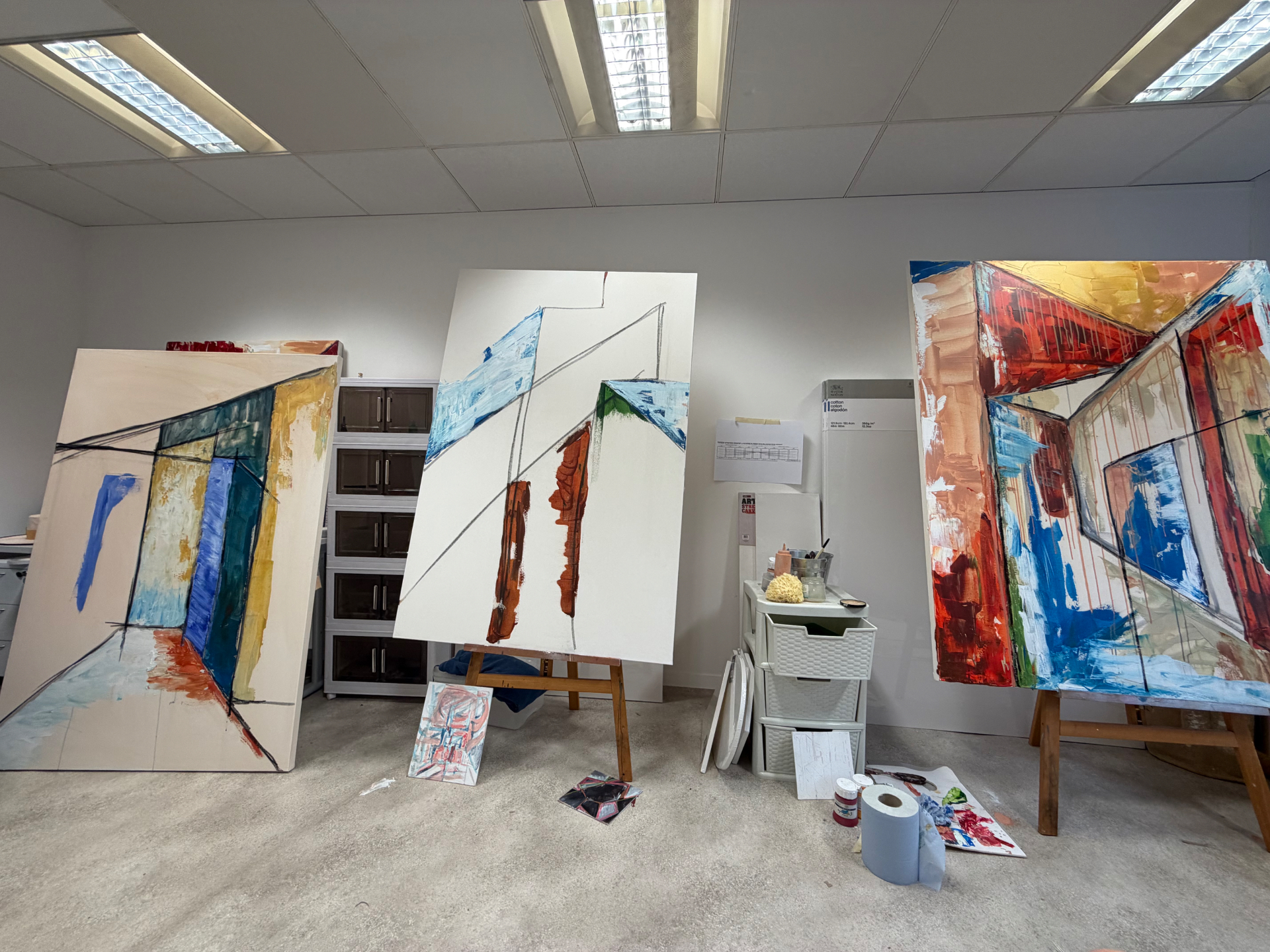 Paintings alongside each other